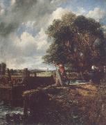 John Constable Flatford Lock 19April 1823 oil